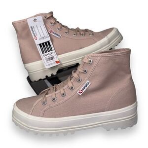 Superga 2341 Aplina High Top Casual Sneakers Pink Skin Women's 8